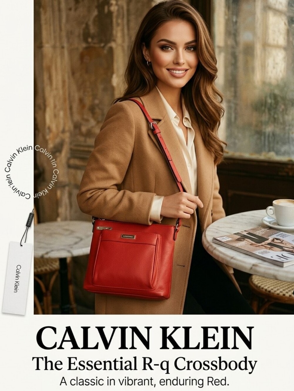 ๐บCALVIN KLEIN R-q Crossbody Bag in Red - Picture 2 of 14